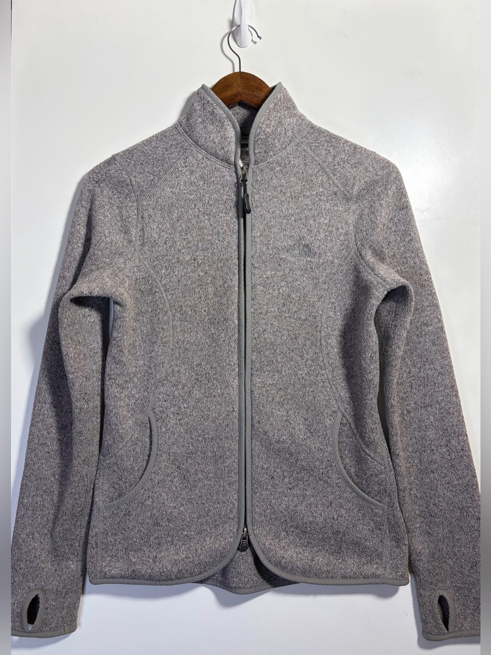 The North Face Sweater Fleece Full Zip Jacket Women's S Heather Gray Gorpcore